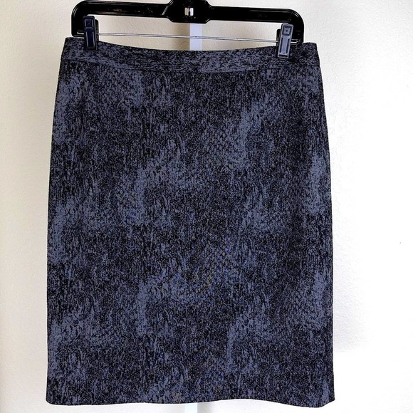 Tahari Animal Print Black/Gray Pencil Skirt, 12 - Picture 1 of 4